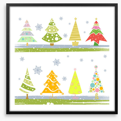 Festive tree snowflakes