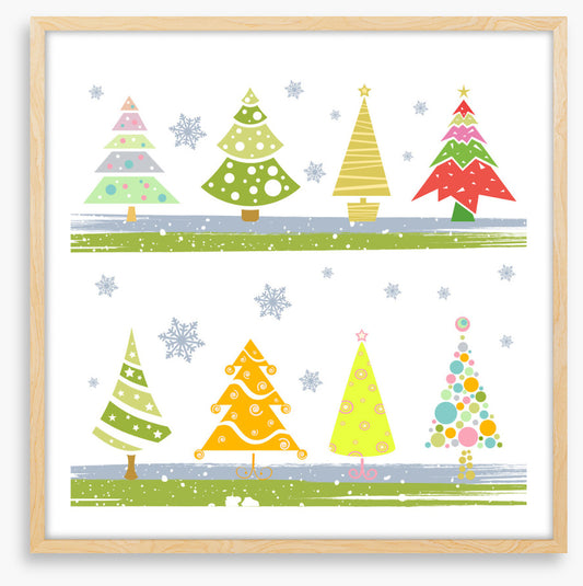 Festive tree snowflakes