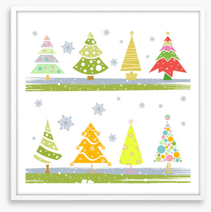 Festive tree snowflakes