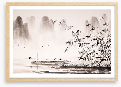 Birds in the bamboo