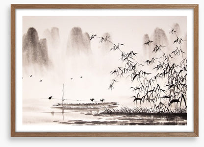 Birds in the bamboo