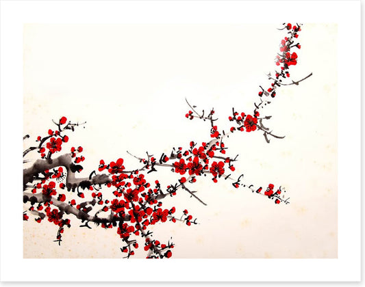 Red blossom branch