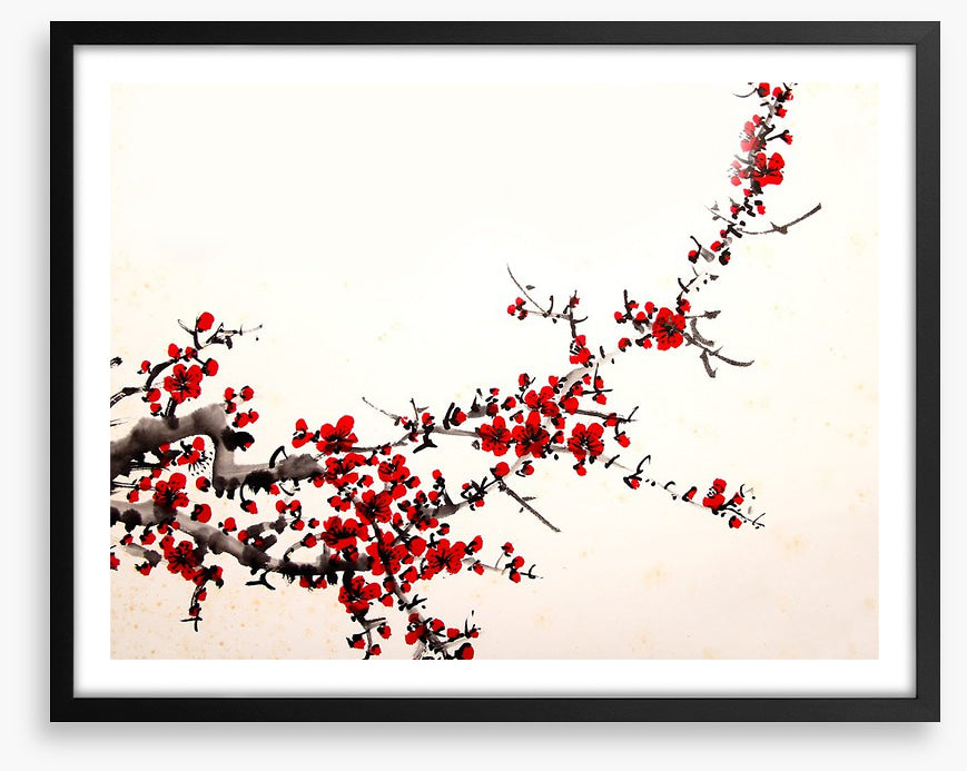 Red blossom branch