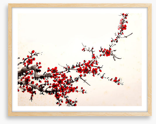 Red blossom branch