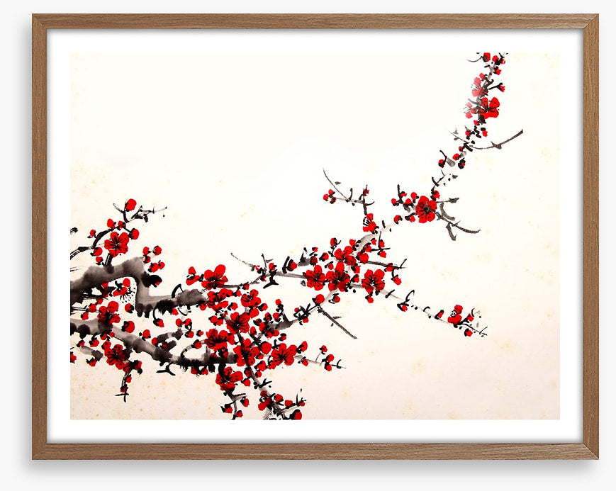 Red blossom branch
