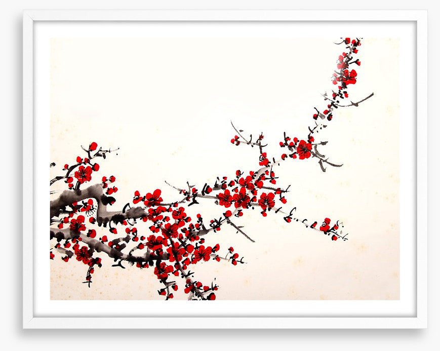 Red blossom branch