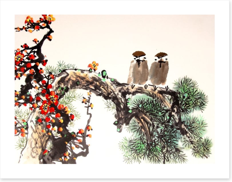 Pine blossom birds