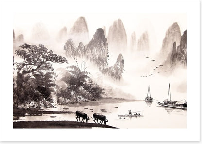 At the misty lake