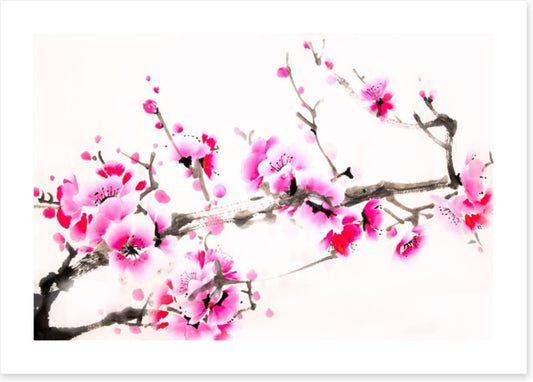 Pink blossom branch