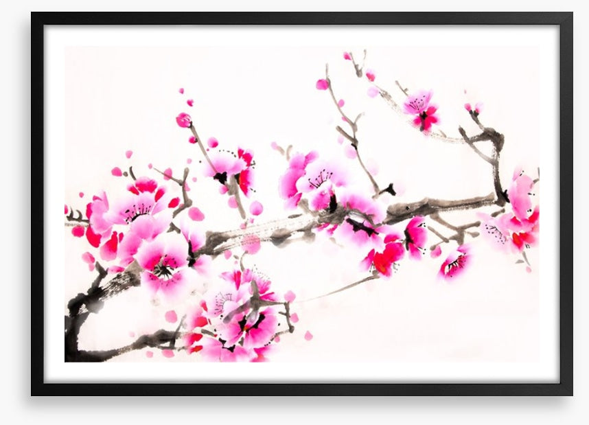 Pink blossom branch