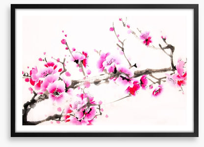 Pink blossom branch