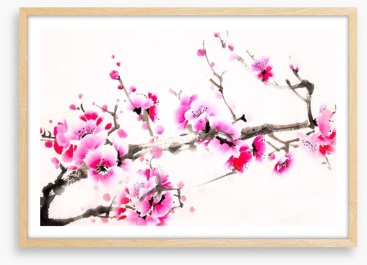 Pink blossom branch