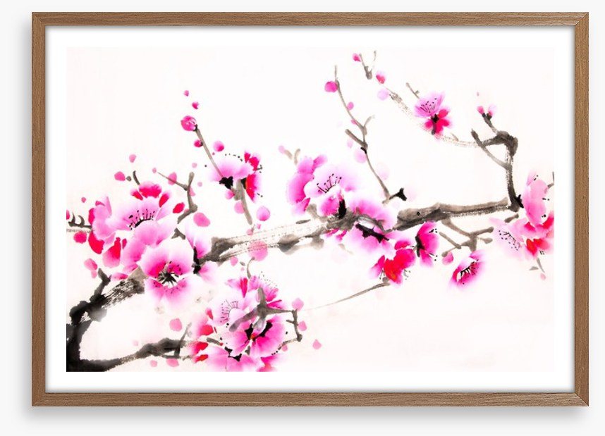 Pink blossom branch