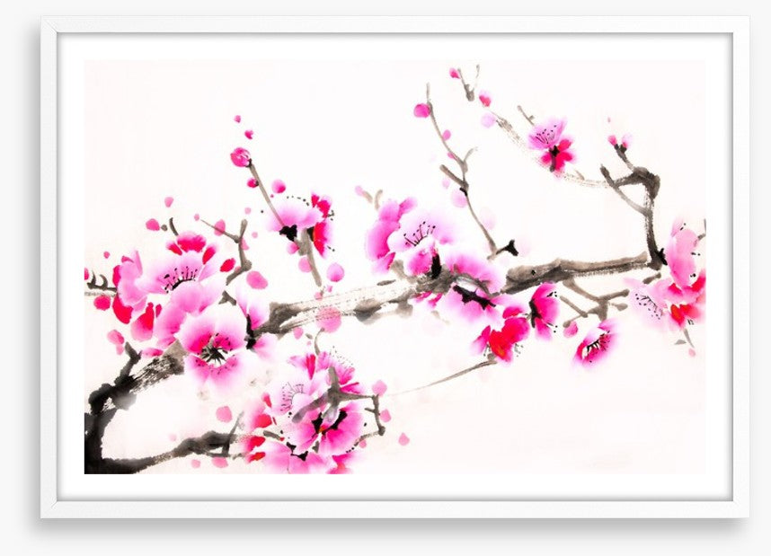 Pink blossom branch