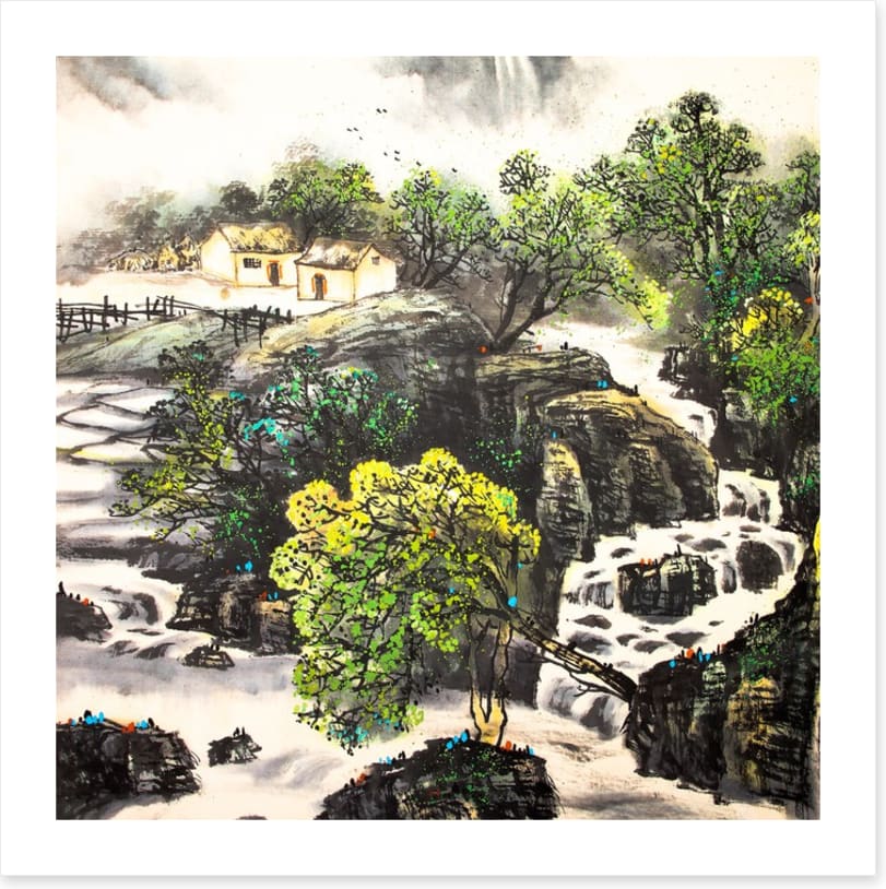 The waterfall village