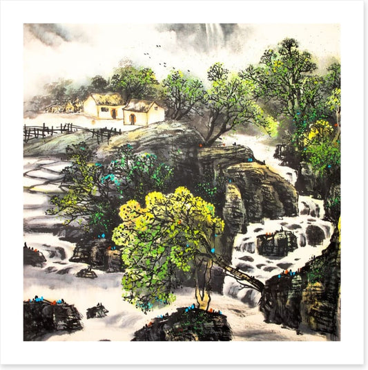 The waterfall village