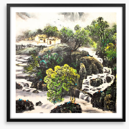 The waterfall village