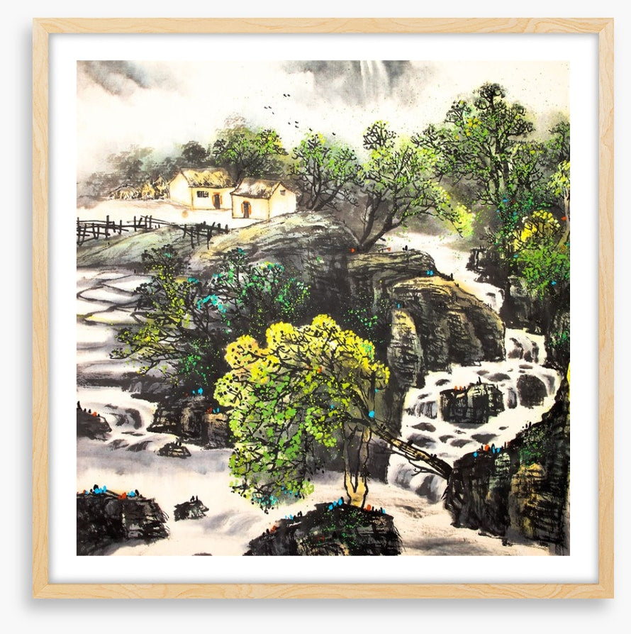 The waterfall village