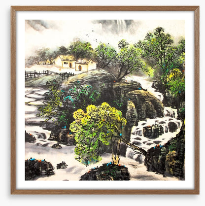 The waterfall village