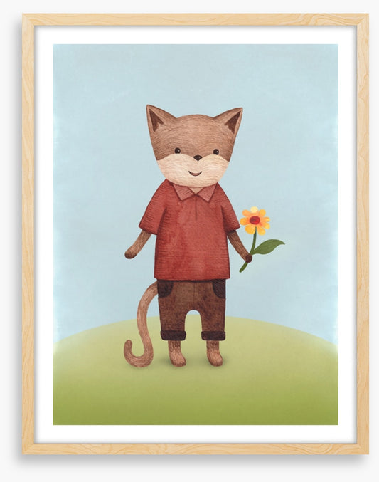 Yellow flower cat