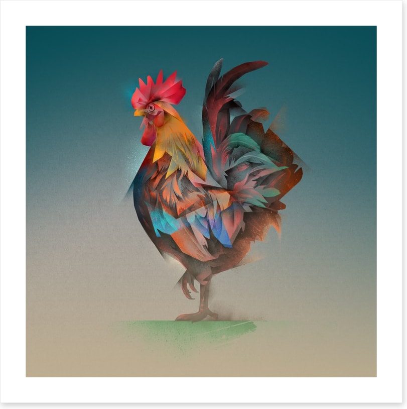 Strutting rooster