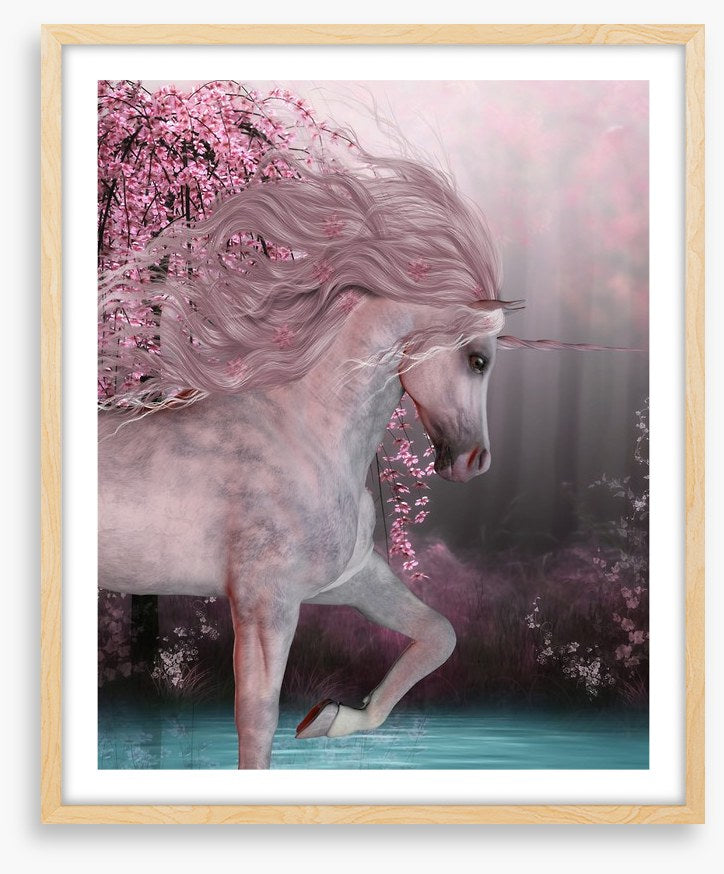 Cherry Blossom Unicorn | Stretched Canvas – Wall Art Prints
