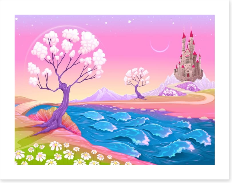 Spring dawn at the fairy castle