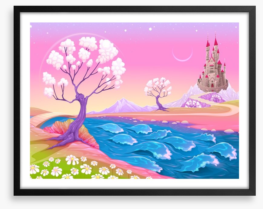 Spring dawn at the fairy castle