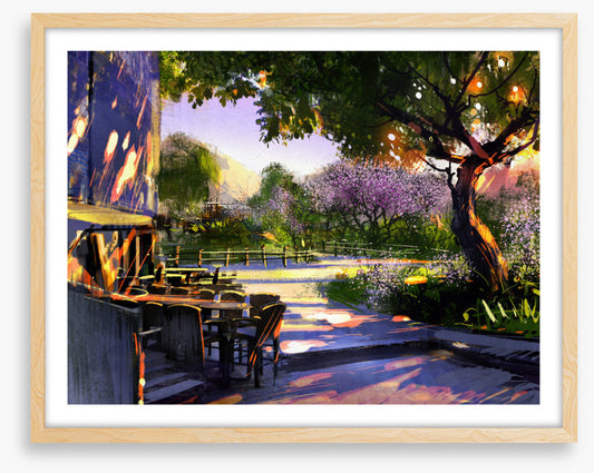 Dappled sunlight cafe