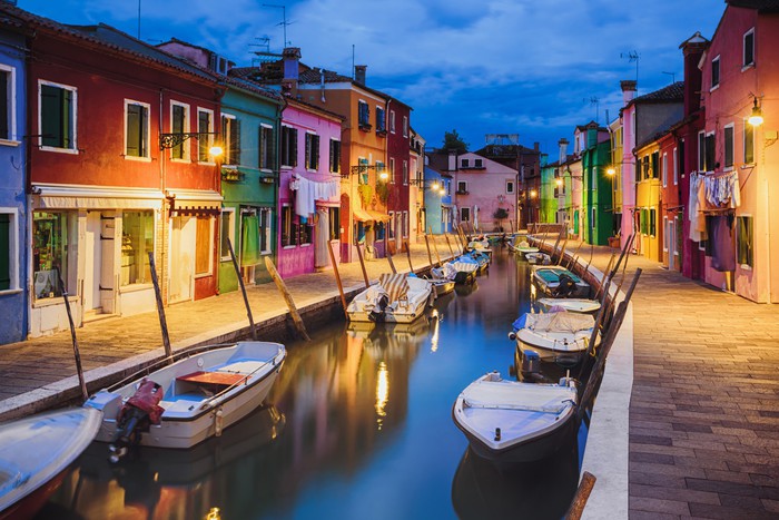 Burano island dusk