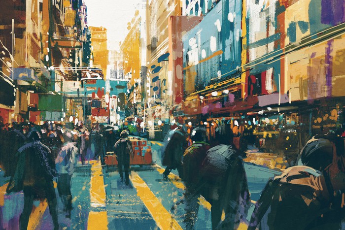 Rain in the city