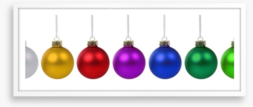 Rainbow bauble panoramic