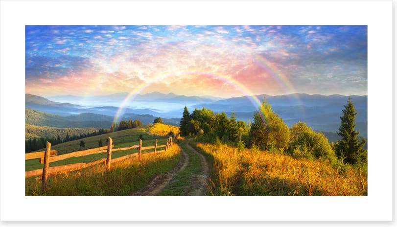 Double rainbow dawn