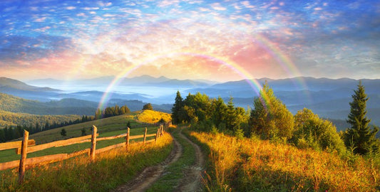 Double rainbow dawn
