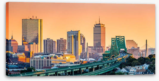 Boston bridge sunset