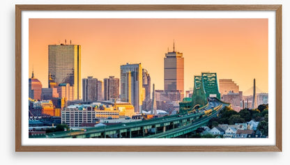 Boston bridge sunset