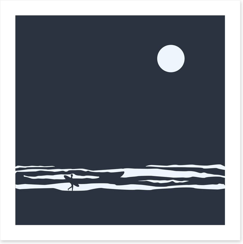 Moonlight surfer