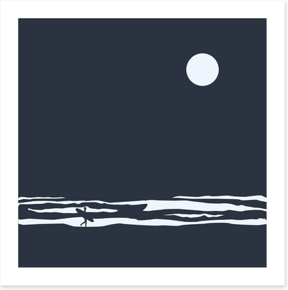Moonlight surfer