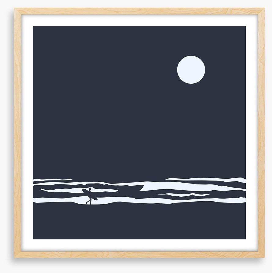 Moonlight surfer