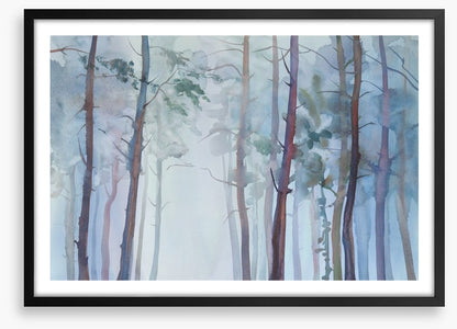 Foggy forest watercolour
