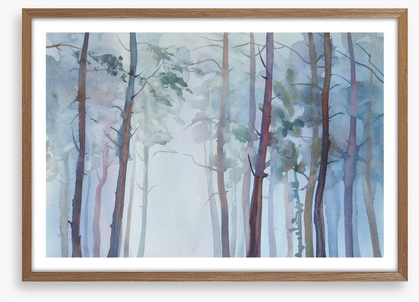 Foggy forest watercolour