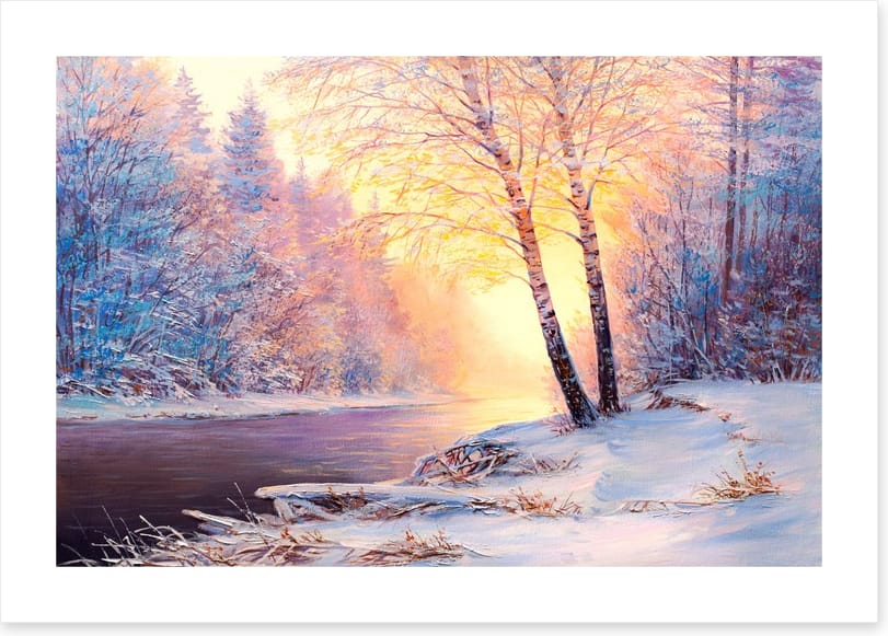 Winter river sunlight
