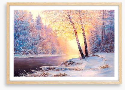 Winter river sunlight