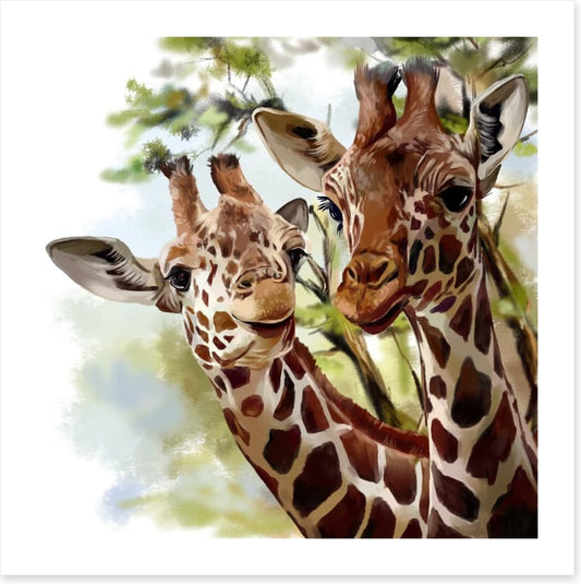 Giraffe and calf