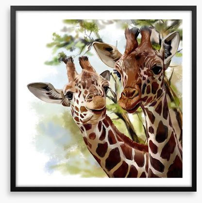 Giraffe and calf