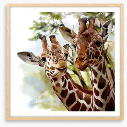 Giraffe and calf
