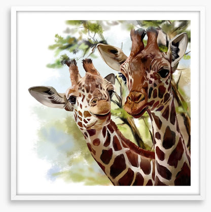 Giraffe and calf