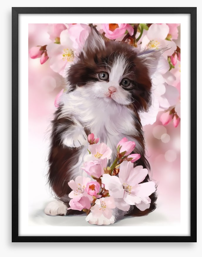 Kitten in the blossom