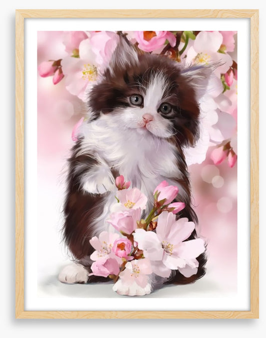 Kitten in the blossom
