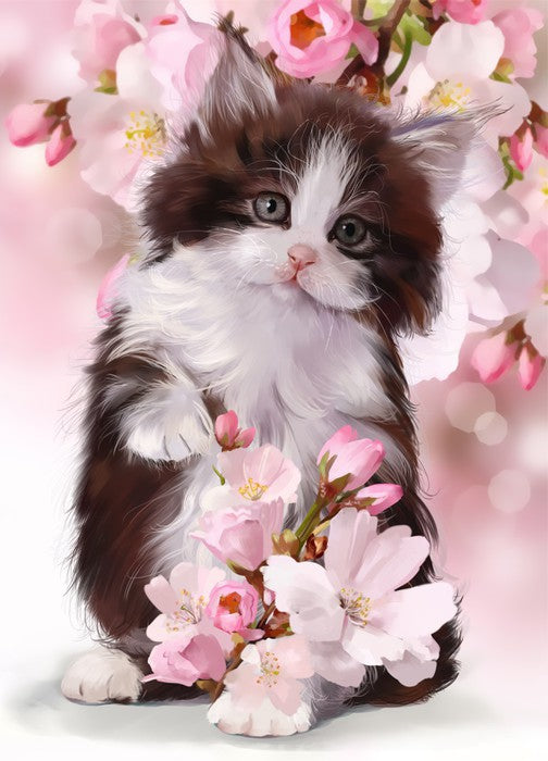 Kitten in the blossom